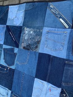 several different types of jeans are arranged together