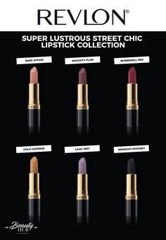 Revlon Street Chic Lipstick 2017 Baddie Attitude, Liquid Lipstick Swatches, Ultra Beauty, Revlon Super Lustrous Lipstick, Revlon Super Lustrous, Lip Beauty, Lipstick Collection