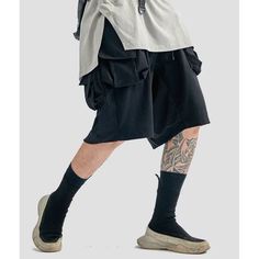 Forge Your Path with "Maki" Techwear Shorts Size (cm) Waist Hipline Length S 69 67 57.5 M 72 69 58.5 L 75 71 59.5 XL 78 78 60.5 Experience the evolution of streetwear with Maki Techwear Shorts, engineered for the aesthete who commands presence and practicality. The Apex of Urban Tech Aesthetics Impeccably designed, the Maki shorts are a testament to the synergy between modern techwear and high-fashion sensibility. Engineered for Excellence Every detail in the Maki Techwear Shorts is honed for th Black Techwear Bottoms For Training, Black Techwear Gym Bottoms, Baggy Sporty Shorts For Streetwear, Sporty Baggy Shorts For Streetwear, Techwear Sports Shorts With Built-in Shorts, Baggy Streetwear Shorts With Multiple Pockets, Techwear Cargo Sports Bottoms, Techwear Sports Bottoms With Cargo Pockets, Techwear Bottoms With Cargo Pockets For Sports