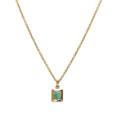 Unique & Co Gold and Amazonite Pendant - Rococo Jewellery Travel Culture, December Birthstone, Contemporary Jewellery, Turquoise Stone, Chain Lengths, Jewellery And Watches, Gold Vermeil, Silver Pendant, Gold Jewelry