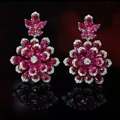 43574602989762 Elegant Red Flower Earrings For Party, Elegant Red Flower-shaped Jewelry, Formal Red Ruby Earrings, Red Flower Shape Earrings For Party, Red Floral Earrings For Party, Red Flower-shaped Earrings For Party, Party Red Gemstone Earrings, Red Flower Drop Earrings For Wedding, Rose Red Flower Earrings For Wedding