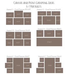 the canvass and print grouping ideas for portraits