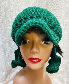 Crochet Baseball Cap/ Hat Handmade by me using 100% acrylic yarn. Color: Hunter Green. One size fit most. Unisex all colors available. Gentle wash and air dry. Knitted Cloche Hat One Size Fits Most, Warm Adjustable Acrylic Hats, Crochet Cap One Size Fits Most, One Size Fits Most Acrylic Cap, One Size Crochet Acrylic Yarn Cap, One Size Crochet Hat In Acrylic Yarn, Warm Adjustable Acrylic Hat, One Size Crochet Cap In Acrylic Yarn, Adjustable Acrylic Crochet Hat