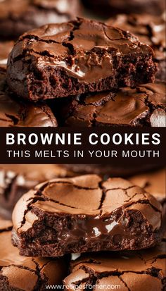 Chocolate Brownie Cookies Brookies Recipes, Cocoa Fudge Brownies, Easy Baked Goods, Chewy Brownie Cookies, Brookie Recipe, Brownie Cookie Recipe, Yummy Chocolate Desserts, Chewy Chocolate Brownies, Cookies And Brownies