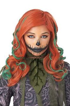 Premium Quality Pumpkin Vines Wig Orange Long Fancy Dress Up Halloween Adult Costume Accessory, women's dresses Adult Pumpkin Costume, Nem Halloween Makeup, Pumpkin Vine, Green Costumes, Pumpkin Halloween Costume, Pumpkin Queen, Halloween Beauty, California Costumes, Kids Wigs