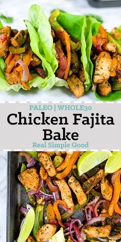 chicken fajita bake with lettuce and red onions in the middle