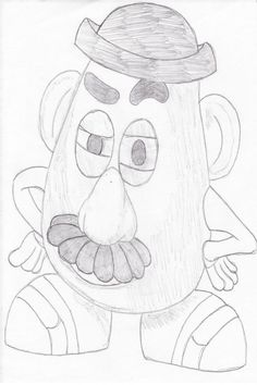 a drawing of a cartoon character wearing a hat