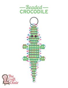 the beaded crochet keychain pattern is shown