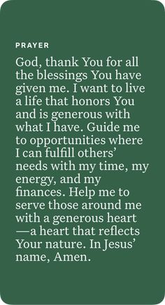 a prayer with the words god, thank you for all the blessings you have given that i want to live