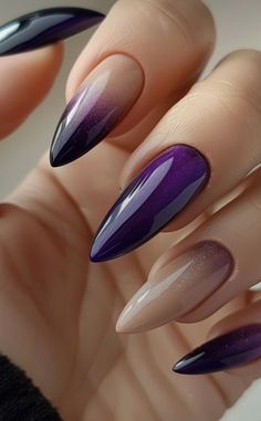 Punk Nails, Gothic Nails, Edgy Nails, Nails Desing, Fancy Nails, Short Acrylic Nails, Purple Nails, Gorgeous Nails, Cute Acrylic Nails