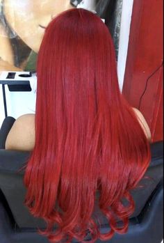 Hair Color For Korean Women, Vibrant Red Hair Color Ombre, Red Crimson Hair, Fire Red Hair Color, Blood Red Hair Color, Scarlet Red Hair, Highlights For Summer, Bright Red Hair Dye, Red Hair Ideas