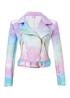 Sugarpills Clothing Ombre Pastel Goth Women's Moto Biker Jacket XS: Amazon.co.uk: Clothing Pastel Goth Fashion, Pastel Fashion, Kawaii Clothes, Girls Fashion Clothes, Teen Fashion Outfits, Kawaii Fashion, Moto Jacket, Biker Jacket