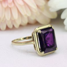 You deserve to own this beautiful natural Amethyst gemstone ring. Made by hand to your size and choice of finish. ✦ Gemstone Type - Natural purple Amethyst ✦ Gemstone Cut - Octagon facet ✦ Gemstone Size - 12x10mm ✦ Total Number of Gemstones - 1 ✦ Finish - 14k Gold Filled (Tarnish Resistant And Nickel Free) - also available in 925 sterling silver * For rings over size 11 please contact us for special pricing. * Custom made designs questions are welcome! ♢ Important information ✦ We are available Rectangular 14k Gold Jewelry With Accent Stones, Fine Jewelry With Square Cut Birthstone, Fine Jewelry Birthstone Square Cut, Fine Jewelry For Promise With Rectangular Shape, Classic Rings With Rectangular Gemstone, Classic Rings With Rectangular Stone For Gift, Classic Ring With Rectangular Stone For Gift, Formal Purple Rings With Rectangular Stone, Square Cut Rings With Bezel Setting For Anniversary