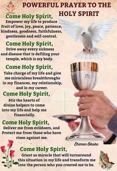 Prayer To The Holy Spirit, Chickpeas Benefits, Come Holy Spirit, Holy Spirit Prayer, The Divine Mercy, Catholic Prayers Daily, God Answers Prayers, Prayers Of Encouragement, Spiritual Warfare Prayers