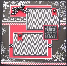 a christmas card with snowflakes on it and a bow at the top that says merry