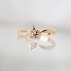 Falling Star Ring – Sofia Zakia North Star Ring, Sofia Zakia, Starburst Ring, Ring Unique Design, Word Ring, Falling Star, Celestial Ring, Candy Jewelry, Falling Stars