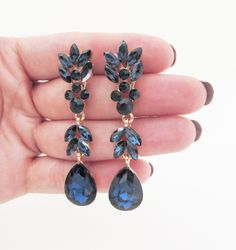 Navy blue crystal tear drop earrings. Light and comfortable to wear. All items are carefully packaged and presented in a gift box, I'm happy to answer any questions that you may have about these earrings. Thank you for looking. Elisabeth Rose Please note: * Please read shop policy before ordering Ornate Blue Earrings For Formal Occasions, Navy Wedding Party, Ornate Blue Pierced Earrings, Navy Blue Crystal Earrings, Blue Gemstone-accented Earrings For Formal Occasions, Vintage Blue Clip-on Earrings For Evening, Navy Blue Earrings, Blue Crystal Earrings, Tear Drop Earrings