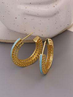 Beautiful Designer and light weight hoops. Very trendy and light weight, easy to put on. Sleek enamel line adds color and style to the whole design. Made with High quality Italian Brass, Non-allergic and anti tarnish. Gold Enamel Hoop Jewelry, Trendy Gold Enamel Hoop Earrings, Trendy Gold Enamel Earrings, Gold Enamel Hoop Earring (sold Individually), Gold Enamel Hoop Earrings, Gold Enamel Hoop Earrings Gift, Yellow Gold Enamel Hoop Earrings For Pierced Ears, Earring Hoops, Hoops Gold