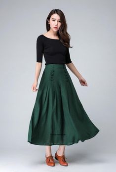 Linen maxi skirt with crisscross styling detail in front waist 1505# – XiaoLizi Green A-line Maxi Skirt For Spring, Linen Maxi Skirt For Spring, Green A-line Maxi Skirt For Summer, Green Maxi Skirt With Pockets For Spring, Chic Green A-line Maxi Skirt, Green Relaxed Maxi Skirt For Spring, Green Relaxed Fit Maxi Skirt For Spring, Spring Solid Color Maxi Skirt, Green Relaxed Full Maxi Skirt