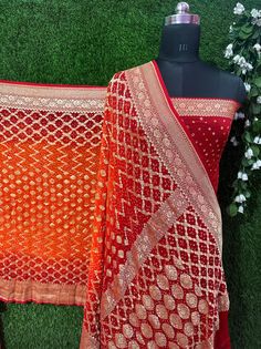 Pure  Khaddi Banarasi Georgette Rai Bandhni zari Meena Weaved Saree Very Soft And High Quality  Colour: Multy ( NOTE: ANY COLOR CAN BE CUSTOMIZED AS PER CUSTOMER'S ORDER) Work:l Hand Woven Care: Dry Clean Only  DELIVERY TIME: 2 TO 3 WEEKS CURIER PARTNER : DHL Festive Orange Dupatta For Transitional Season, Orange Dupatta For Festive Transitional Season, Orange Festive Dupatta For Transitional Seasons, Chanderi Sharara With Bandhani Print, Orange Bandhani Print Sets For Eid, Navratri Brocade Anarkali Set With Gota Work, Traditional Drape Salwar Kameez With Bandhani Print, Brocade Anarkali Set With Gota Work For Navratri, Festive Brocade Anarkali Set With Gota Work