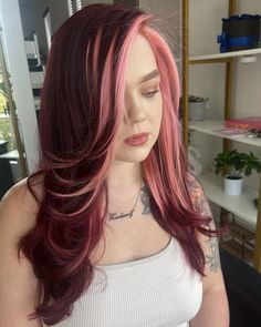 Cherry Red Hair Color, Ginger Blonde Hair, Pink Short Hair, Red Hair Ideas, Deep Red Hair, Red Hair Color Ideas, Pink Ombre Hair, Cherry Red Hair