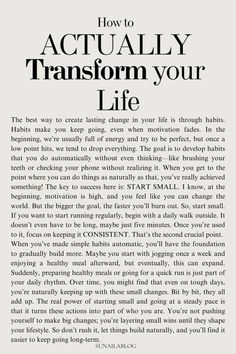 an article about how to actually transform your life