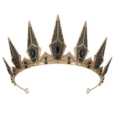 PRICES MAY VARY. 【Gothic Crown】Design Inspiration-The wings of Lichterngel fell to the abyss of hell, where they were refined by the gothic witch and became a sign of darkness. 【Size of Tiara】Womens crown measures approx. 2.83 inches in height, 5.9 inches in diameter. 【Perfectly Fit】The metal alloy crown is of high quality, bend at the end for a perfect fit. Pin loops at each end of the tiara for extra security.(Bobby Pins Included) 【Various Occasions】Perfect for Halloween, Cosplay, Prom, Photo Black Metal Crown, Crown Helmet, Evil Queen Crown, Halloween Prom, Queen Crowns, Crowns For Women, Halloween Crown, Fantasy Crown, Black Tiara