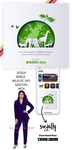 the website for wildlife day is displayed with an image of a woman standing in front of a