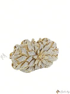 Bird in Bag - Exquisite Gold Flower Crystal Evening Bags for Women - Elegant Handbags for Formal Weddings and Parties - Embellished with Floral Crystals - Vintage Sequin Clutch for Weddings, Proms, and Events - Versatile Crossbody Chain Evening Purse - Ideal Choice for Brides Elegant Flower Shaped Evening Bag For Gifts, Elegant Flower Shaped Clutch For Formal Occasions, Elegant Flower Shaped Evening Bag For Events, Elegant Flower-shaped Evening Bag For Gifts, Elegant Flower-shaped Evening Bag For Events, Elegant Flower Shaped Evening Bag, Gold Handheld Clutch For Wedding, Formal Flower-shaped Evening Bag, Elegant Gold Bag For Reception