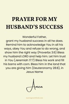 prayer for my husband's success