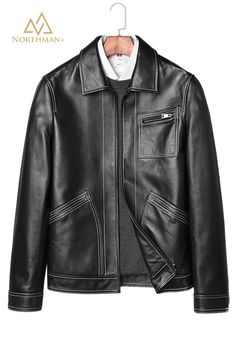 The one with Contrast stitching leather jacket for Men  :           The Minimal / New age entrepreneur  Handmade and Handcrafted in Genuine Leather Best for New age entrepreneurs, professionals and sportsmen. Made to order / Ready to Wear . Leather Jackets Men, Leather Garments, Mens Leather Coats, Leather Jacket For Men, Men Coat, Leather Coats, Leather Jacket Style, Slim Fit Jackets, Men's Leather Jacket