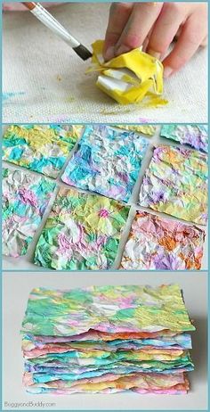 the process to make tissue paper art