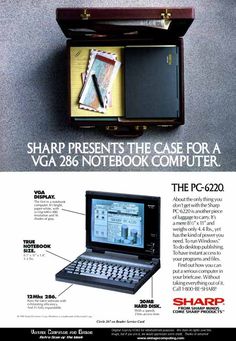 an advertisement for a laptop computer with information about it