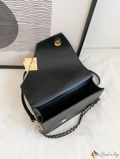 BirdinBag - Square Metal Flap Bag - Elegant Decorative Design Square Travel Bag With Chain Strap, Daily Use Bag With Chain Strap And Top Handle, Travel Bag With Chain Strap And Top Handle, Rectangular Bags With Chain Strap For Daily Use, Rectangular Bag With Chain Strap For Daily Use, Travel Baguette Bag With Chain Strap Satchel, Rectangular Bucket Bag With Chain Strap, Everyday Top Handle Bags With Chain Strap, Black Satchel Bag With Chain Strap