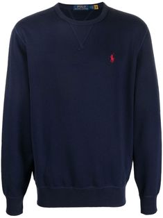 fleece crew-neck sweatshirt from POLO RALPH LAUREN featuring navy blue, cotton blend, jersey fleece, cotton blend, signature Polo Pony motif, ribbed trim, crew neck and long sleeves. Ralph Lauren Fleece, Polo Pony, Ralph Lauren Polo, Quarter Zip, Polo Ralph, Crew Neck Sweatshirt, Polo Ralph Lauren, Cotton Blend, Athletic Jacket