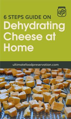 cheese on a grill with the title 6 steps guide on dehydrating cheese at home