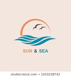 the sun and sea logo with waves