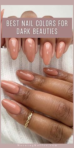 Melanin Nails Dark Skin, Gel Shellac Nails Ideas, Pedicure Ideas For Brown Skin, French Nails For Dark Skin, Nail Paint For Dusky Skin, Maroon Nails On Brown Skin, Nails Inspiration Brown Skin, Dark Skin Natural Nails, Spring Nails For Dark Skin