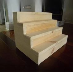 the stairs are made out of wood