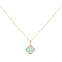 *** PLEASE ALLOW 2 WEEKS FOR THIS ITEM TO BE SHIPPED Chain: 14k Gold Filled Clover: 18K Gold plated Stone: Opal & Cubic Zirconia Chain Length: 16" Handmade with Love :) Random Products, Preppy Jewelry, Pave Necklace, Large Pendant Necklace, Necklace Stone, Jewelry Essentials, Jewelry Lookbook, Cute Necklace, Kendra Scott Jewelry