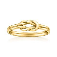 Ross-Simons - 18kt Gold Vermeil Knot Ring Size 8. RS Pure. Modern designs that complete your outfit and complement your personality. Handcrafted in 18kt gold vermeil, this modern knot ring is a fresh and understated take on a classic style. Our vermeil jewelry is the highest quality available and is crafted with a thick layer of real 18kt gold over sterling silver, perfect for daily wear and long-lasting shine. 3/16" wide. 18kt gold vermeil knot ring. Morganite Diamond Ring, Diamond Ring Cuts, Green Emerald Ring, Sunflower Ring, Gold Rings Simple, Morganite Diamond, Jewelry Knots, Jewelry Essentials, Knot Ring