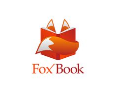 the fox book logo is shown in orange and white colors, as well as an animal's head