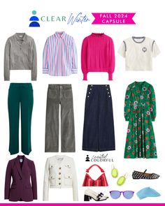 Fall is officially here! Have you taken the time to transition your wardrobe from Summer to Fall?  This Clear Winter capsule can give you some inspo! Casual Teacher Outfit, Bright Winter Outfits, Clear Winter, Color Outfits, Colour Combinations Fashion, Winter Color Palette, True Winter, Winter Capsule