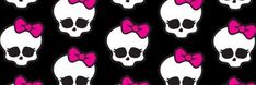 skulls with bow ties on them are all black and white, as well as pink bows