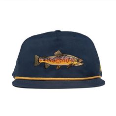 Camp Hat, Blue Winged Teal, Navy Hats, White Rope, Brown Trout, Fishing Outfits, Cool Hats, Snapback Cap, Shirt Accessories