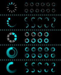 a set of neon lights and numbers on a black background - miscellaneous objects / characters