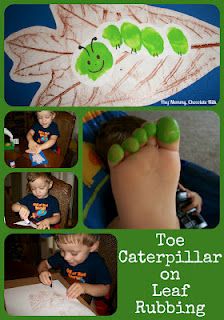 Toe caterpillar on leaf rubbing Caterpillar On Leaf, Leaf Rubbing, Ladybug Room, Crafty Kids, Very Hungry Caterpillar, Class Activities