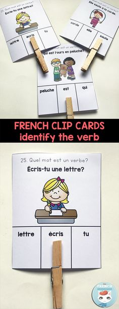 the french clip cards are being used to help students learn how to read and write