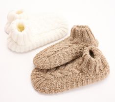 Staying in? These cable knit slipper socks keep your feet wonderfully warm when you're padding around the house. Infused with aloe (which has been known to help moisturize the skin), these soothing socks also make great gifts or stocking stuffers. From MUK LUKS. Cable Knit Socks, Knitted Slippers, Slipper Socks, Knitting Socks, Cable Knit, Faux Suede, Stocking Stuffers, Faux Fur, Stockings