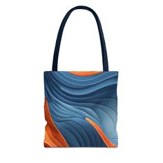 Celebrate Mother's Day in style with this wavy tote bag that is both trendy and practical. Perfect for carrying all of Mom's essentials, this tote bag features a unique wavy design that adds a touch of fun to any outfit. Whether she's heading to the grocery store or a day out with friends, this tote bag is the perfect accessory to show Mom how much you appreciate her. Give her a gift that is as functional as it is fashionable with this chic wavy tote bag for Mother's Day. This bag is made with spun polyester, these bags feature double-stitched seams, cotton webbing straps, and non woven laminate lining for high-end durability. Your all-over print is created with dye sublimation for high-end visuals.  .: Made with 100% polyester, a medium-weight fabric (6.49 oz/yd² (200 g/m that is highly d Trendy Blue Gift Shoulder Bag, Modern Blue Shoulder Bag With Large Capacity, Modern Large Capacity Blue Shoulder Bag, Blue Shoulder Bag With Reinforced Handles For Everyday, Trendy Shoulder Bag With Reinforced Handles For Daily Use, Blue Softback Shoulder Bag For Daily Use, Modern Large Capacity Blue Bag, Modern Blue Bag For On-the-go, Trendy Blue Beach Bag With Large Capacity